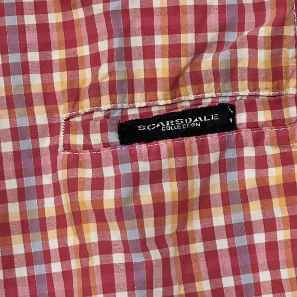 Scarsdale collection Red Gingham Checkered Plaid chino shorts - Picture 3 of 5